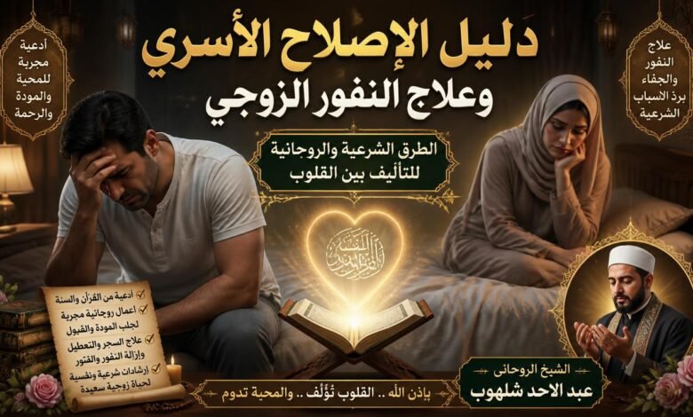 دليل الإصلاح الأسري وعلاج النفور الزوجي: الطرق الشرعية والروحانية للتأليف بين القلوب
