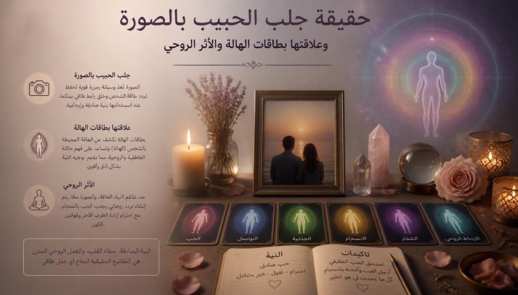 حقيقة جلب الحبيب بالصورة وعلاقتها بطاقات الهالة والأثر الروحي