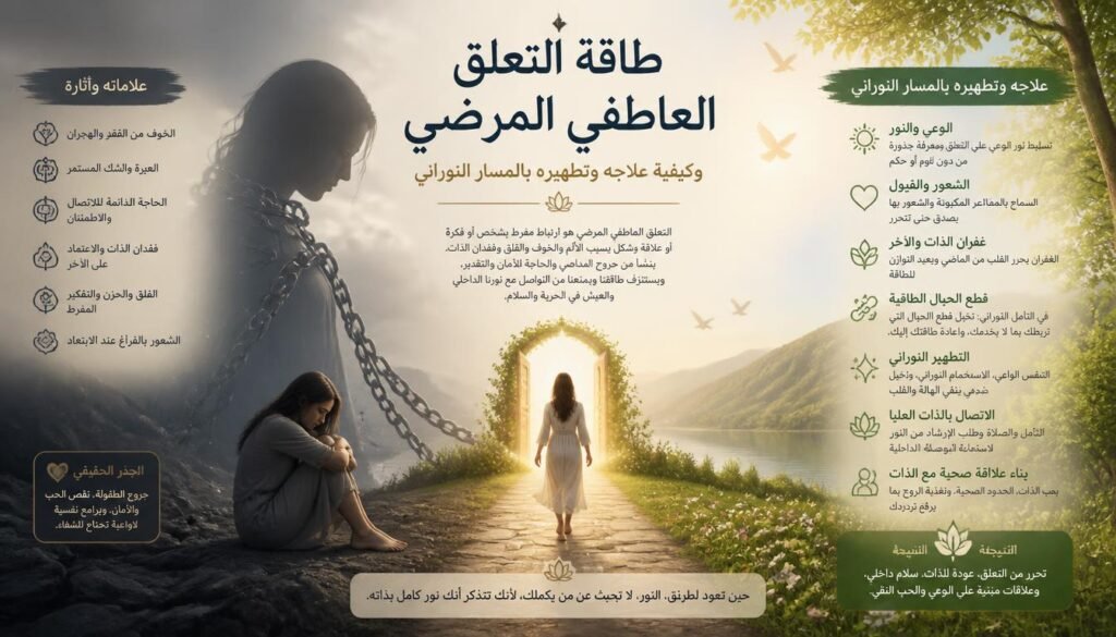 طاقة التعلق العاطفي المرضي وكيفية علاجه وتطهيره بالمسار النوراني