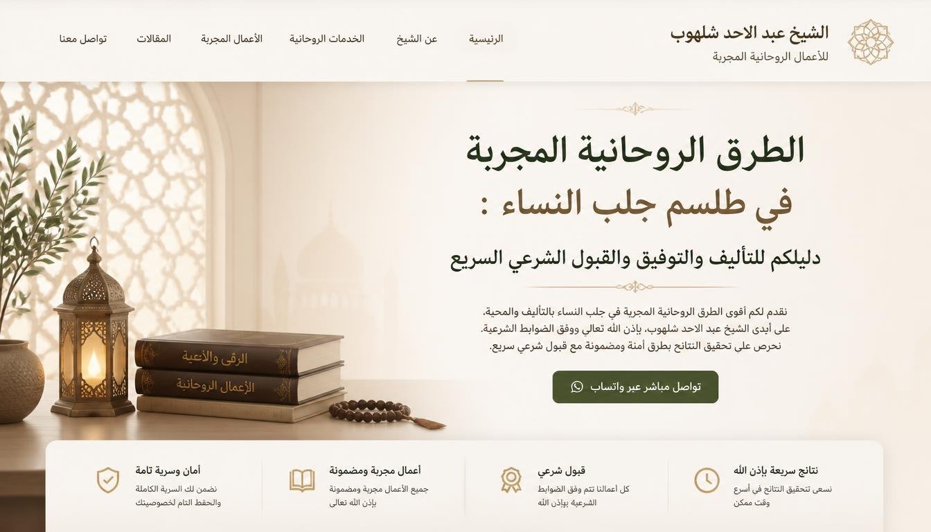 الطرق الروحانية المجربة في طلسم جلب النساء: دليلكم للتأليف والتوفيق والقبول الشرعي السريع