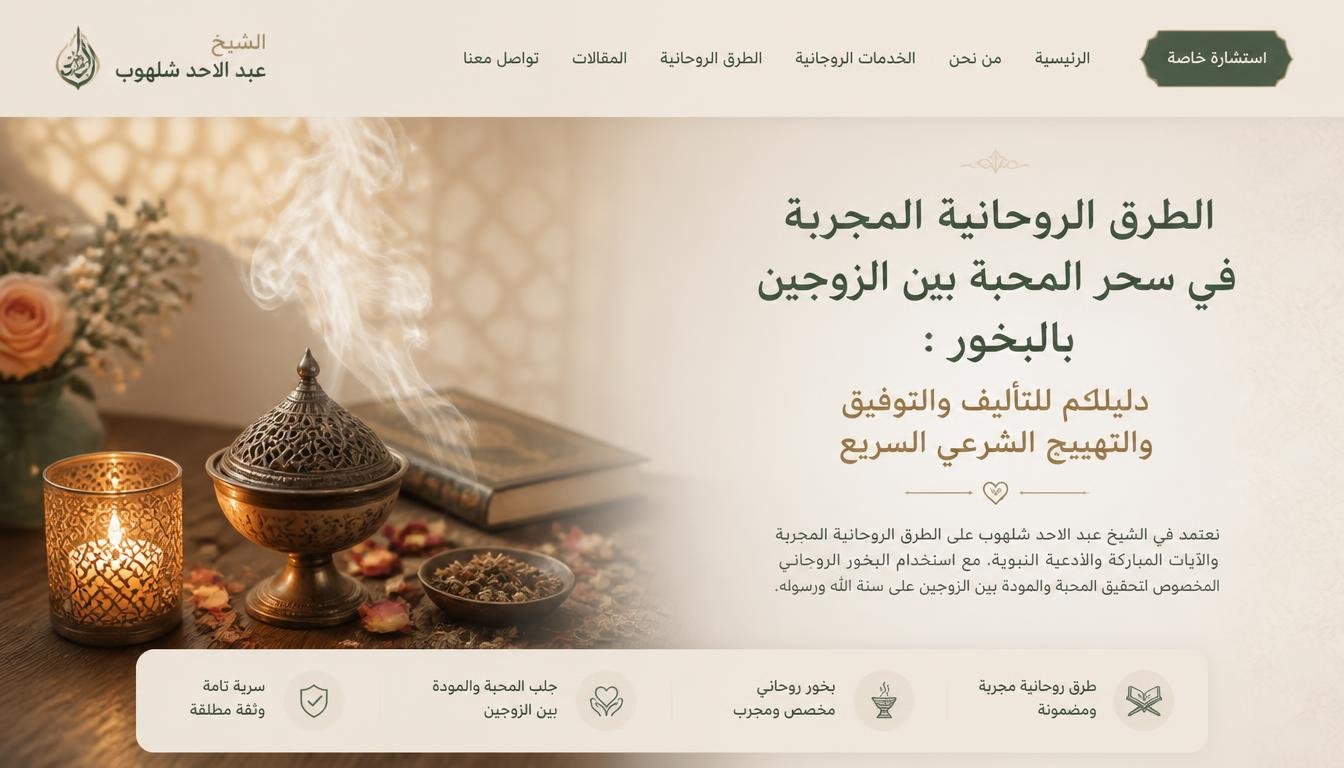الطرق الروحانية المجربة في سحر المحبة بين الزوجين بالبخور: دليلكم للتأليف والتوفيق والتهييج الشرعي السريع